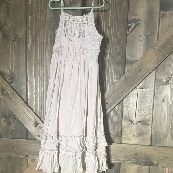 Charming Cream Ruffle Kids Dress - Picture 4 of 8